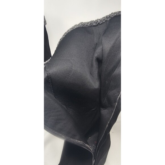I Love Billy BettyBoo Black Faux Suede Knee High Winter Zip Tye Boots Sz 41 - Picture 15 of 16